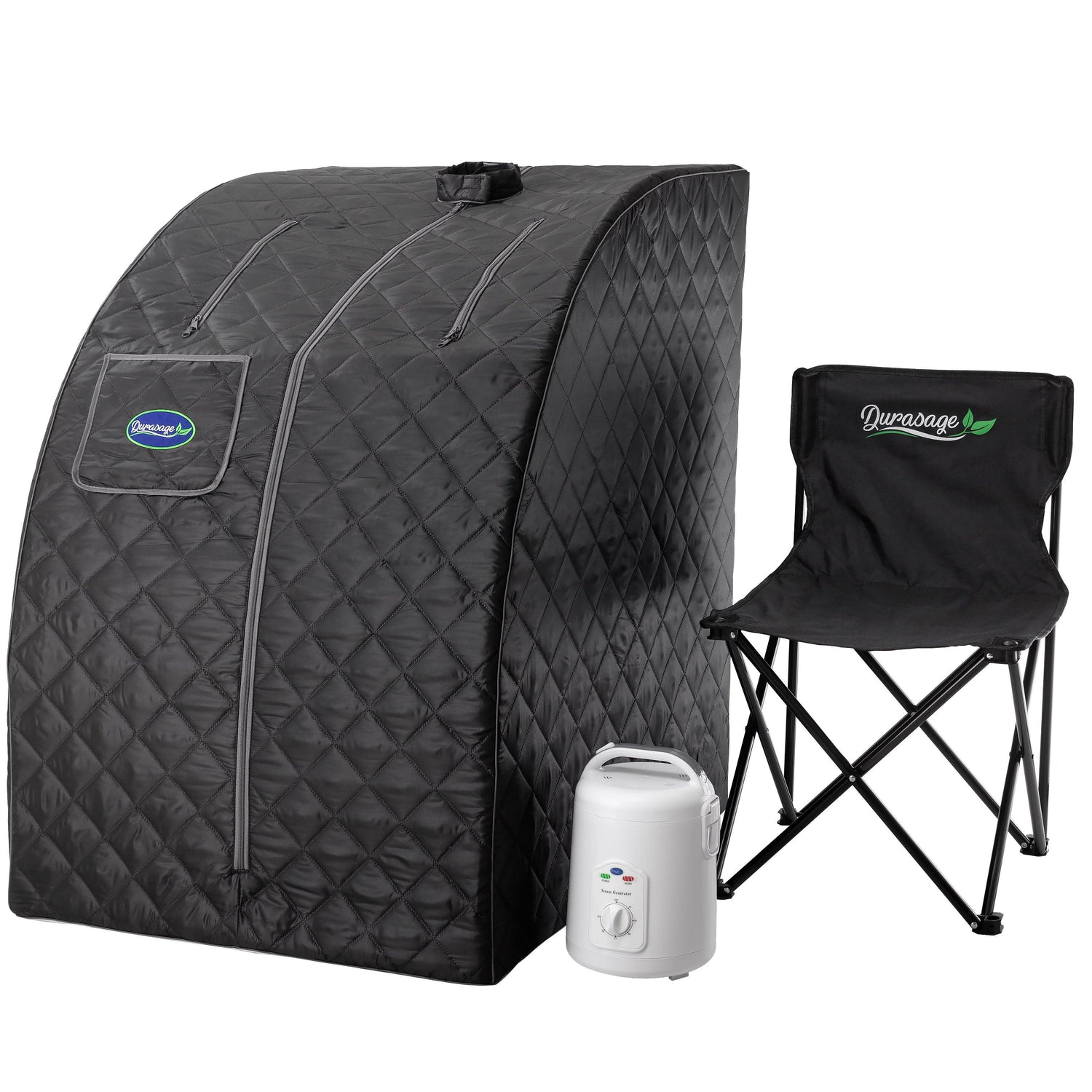 Personal Steam Sauna for Weight Loss, Detox &amp; Relaxation at Home, Chair Included - (Black)