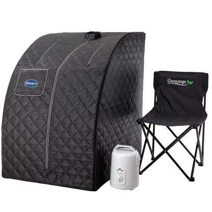 Personal Steam Sauna for Weight Loss, Detox &amp; Relaxation at Home, Chair Included - (Black)