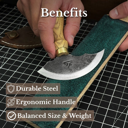 2-Piece Rounded and Straight Leather Knife Set