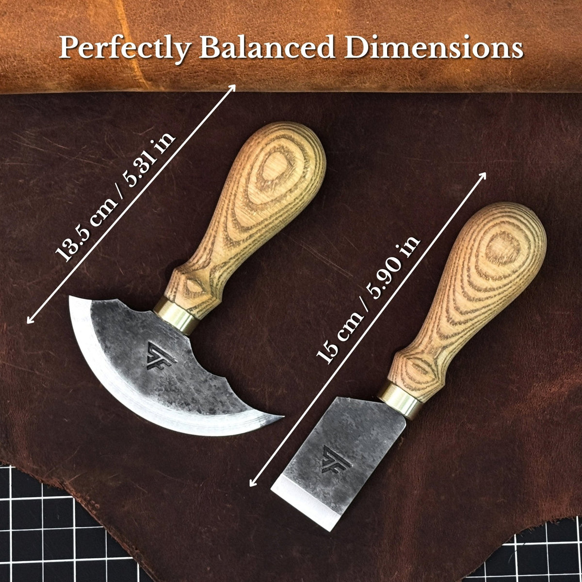 2-Piece Rounded and Straight Leather Knife Set