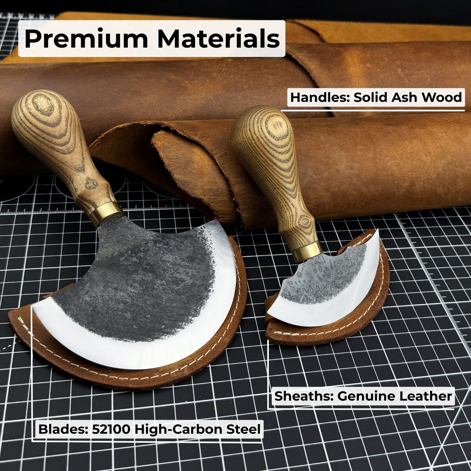 2-Piece Rounded Leather Knife Set
