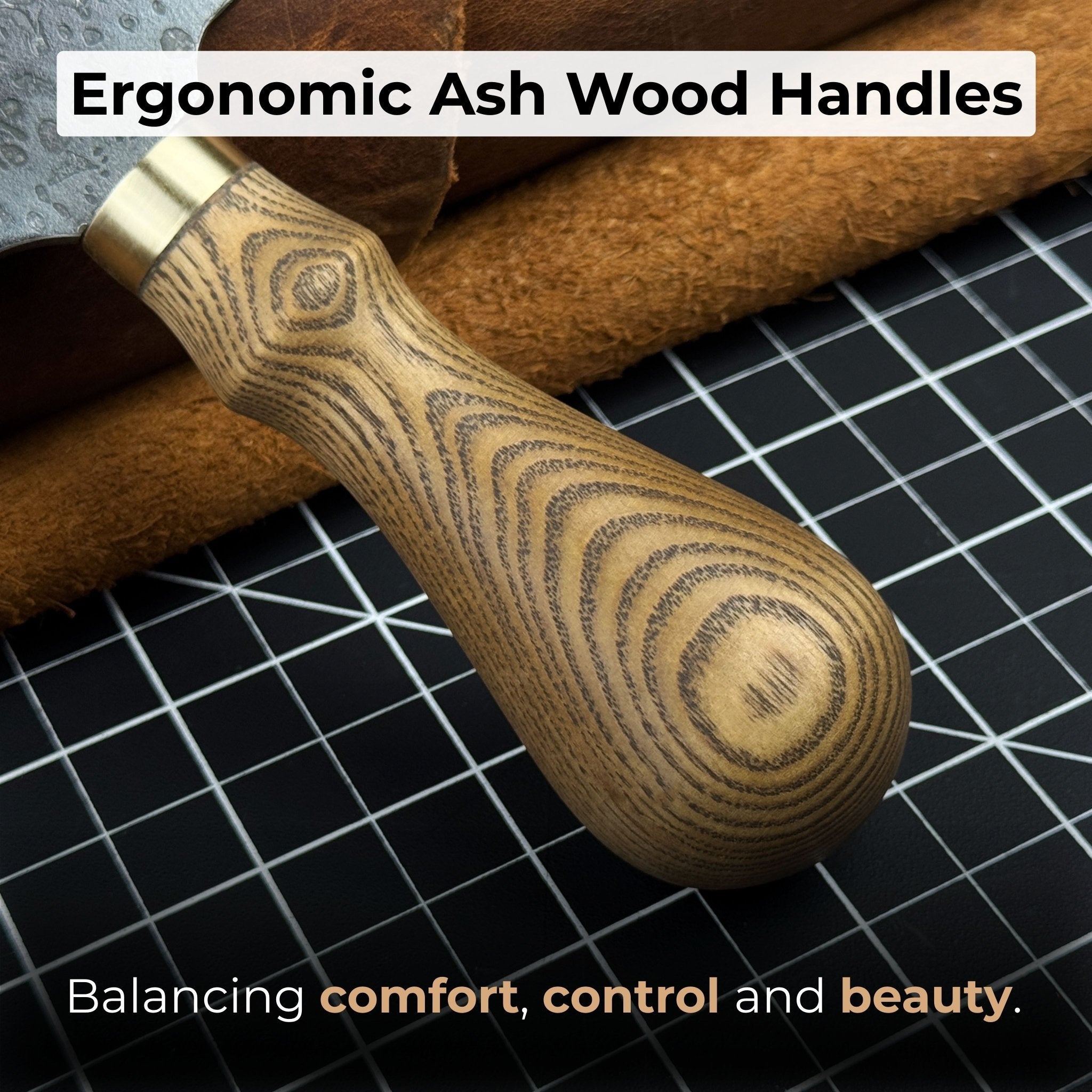 2-Piece Rounded Leather Knife Set