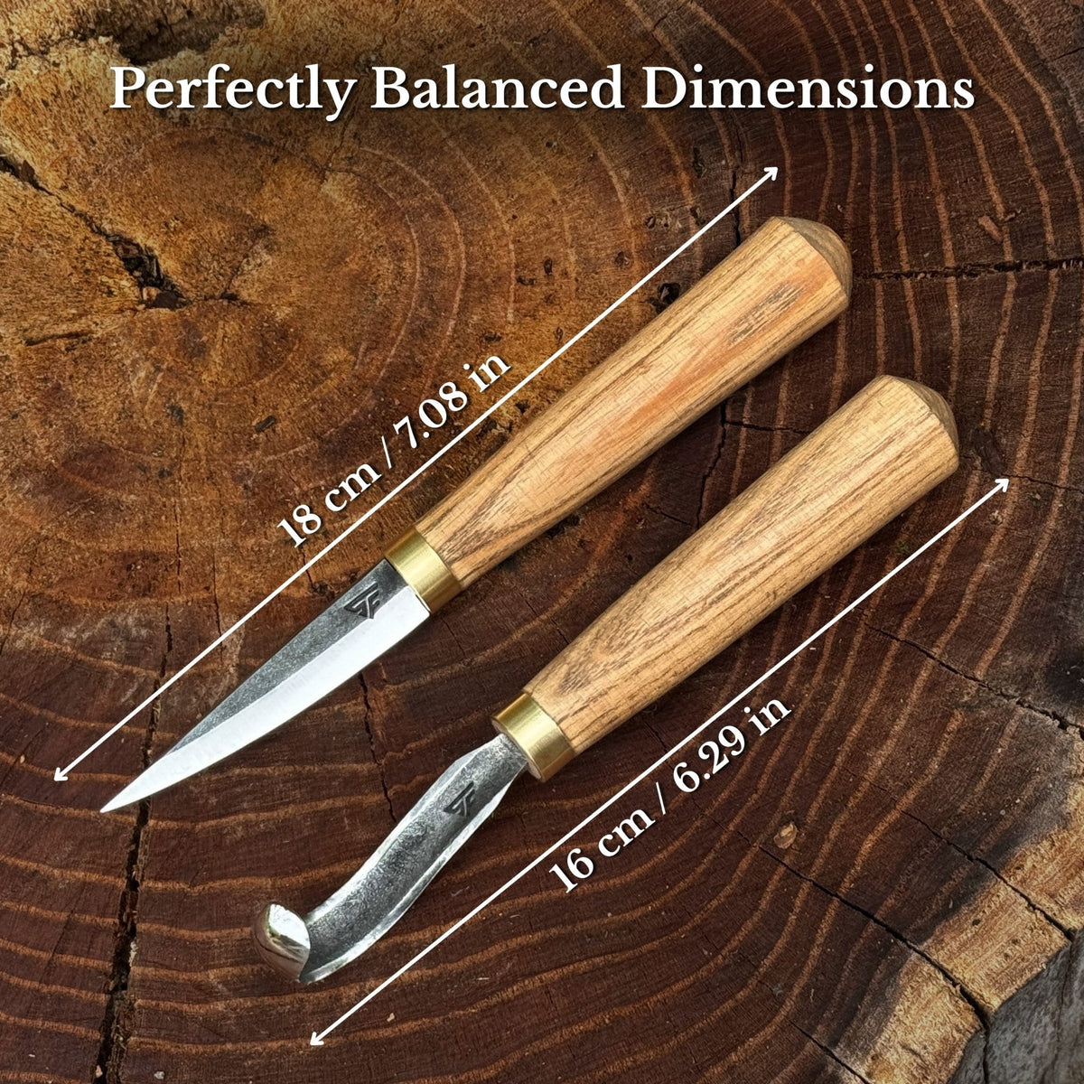 2-Piece Spoon Carving Knife Set with Leather Sheaths