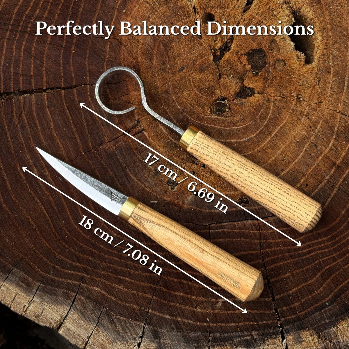 2-Piece Spoon Carving Tool Set with Leather Case
