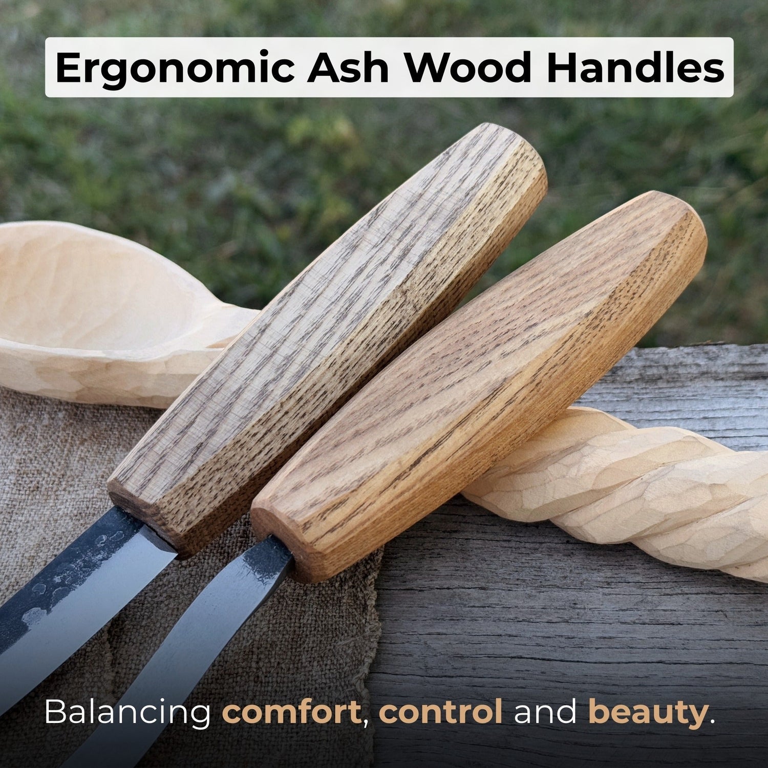 2-Piece Wooden Spoon Carving Set