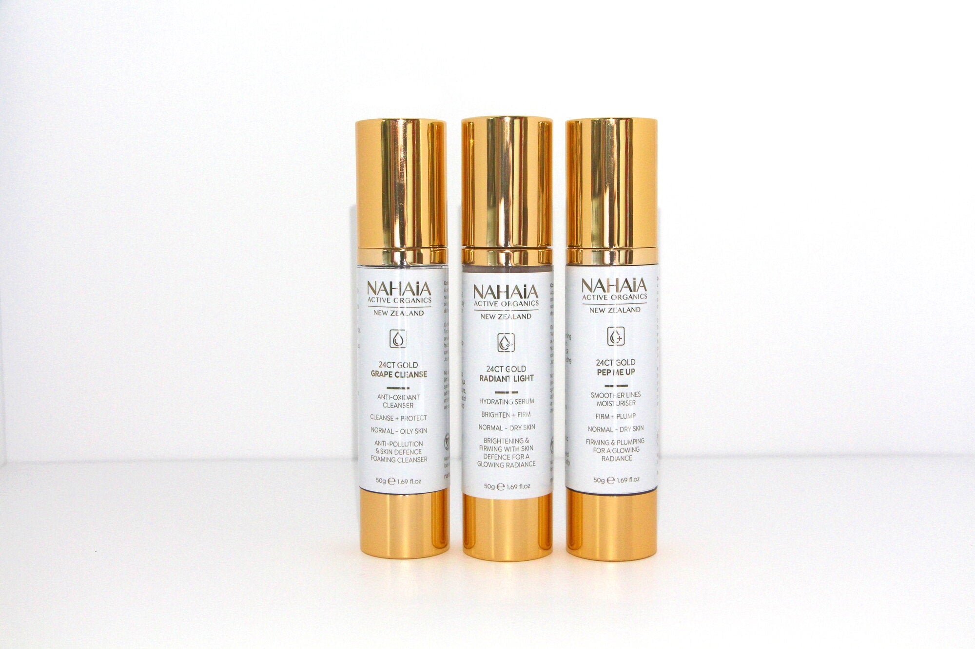 24KT Gold 3 PACK - Bundle 2 Grape Cleanse, Radiant Light, Pep me Up