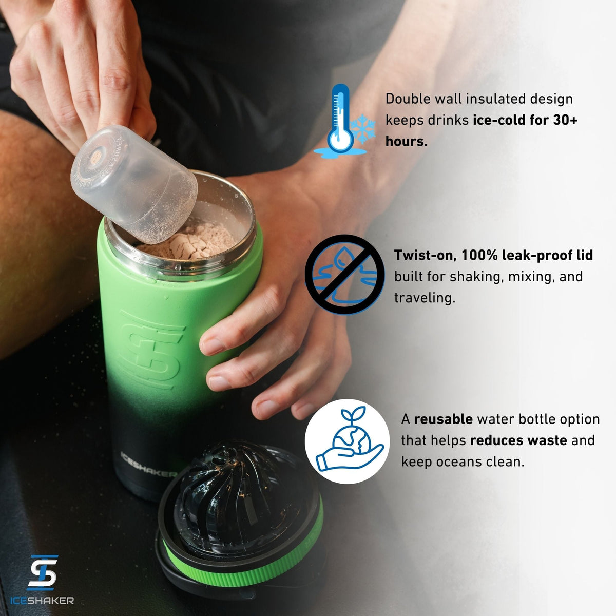 Ice Shaker Ombre Series 26oz Shaker Bottles
