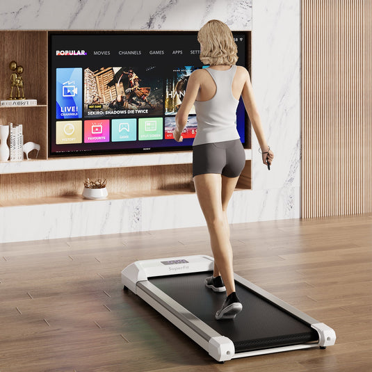 2.25 HP Walking Pad with LED Display and Remote Control-Grey – Health ...