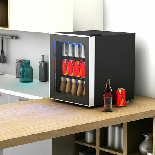 60 Can Beverage Mini Refrigerator with Glass Door – Health Ranger Store