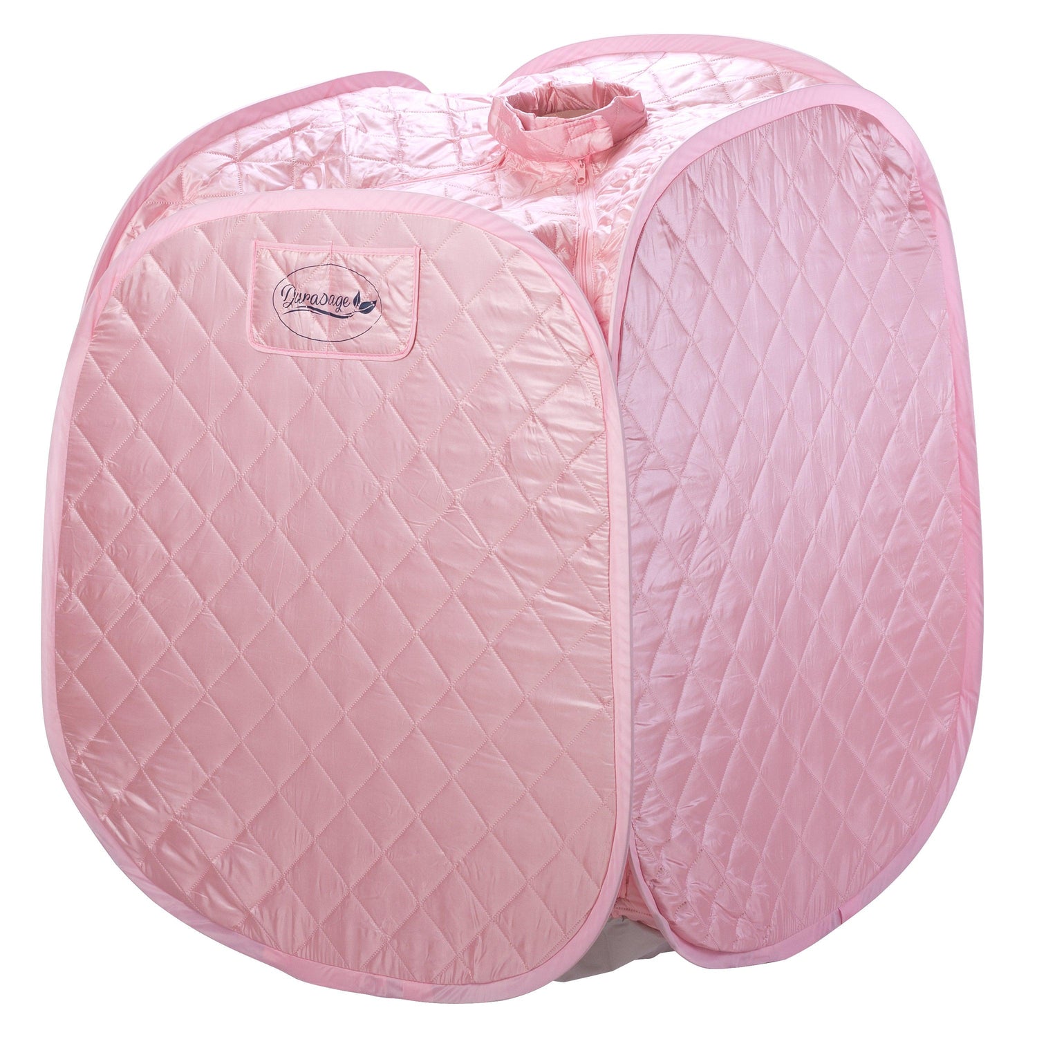 Durasage Personal Foldable Steam Sauna for Relaxation at Home, 60 Minute Timer, 800 Watt Steam Generator, Chair Included - Light Pink
