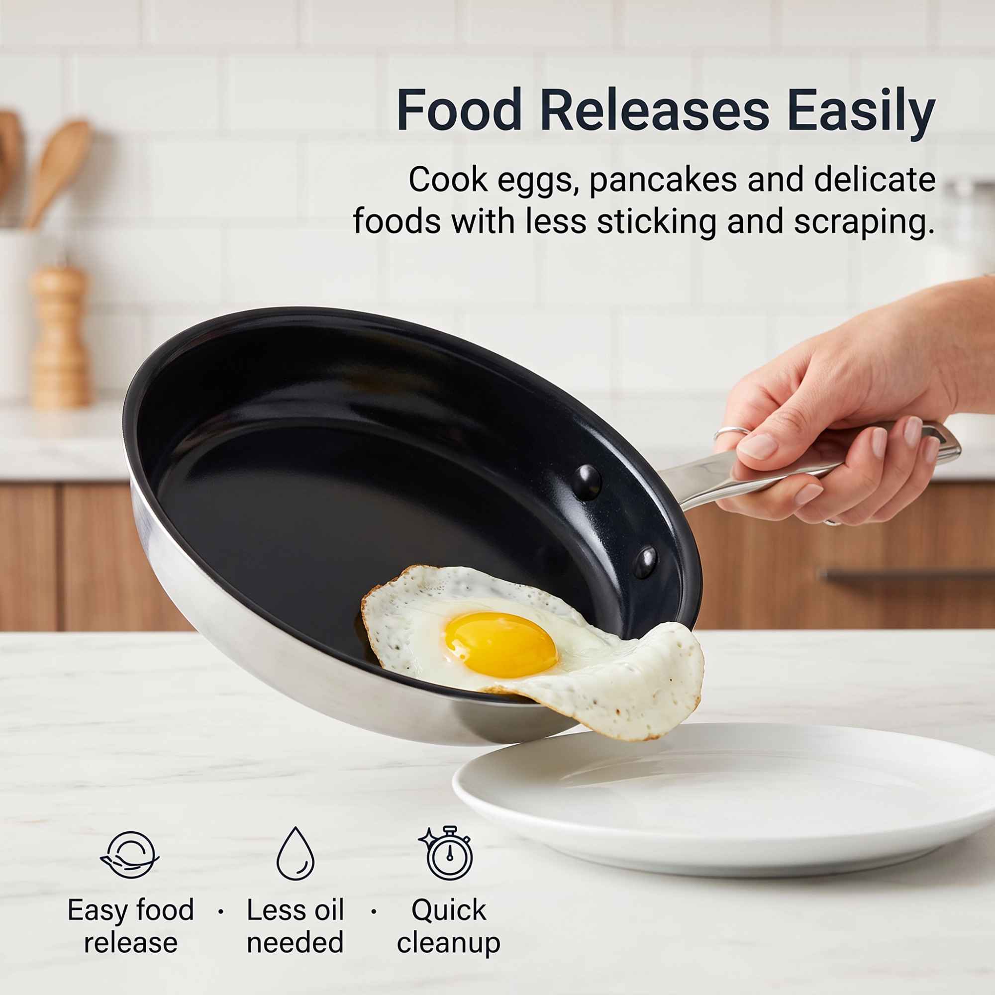 5-Ply Nonstick Stainless Frying Pan