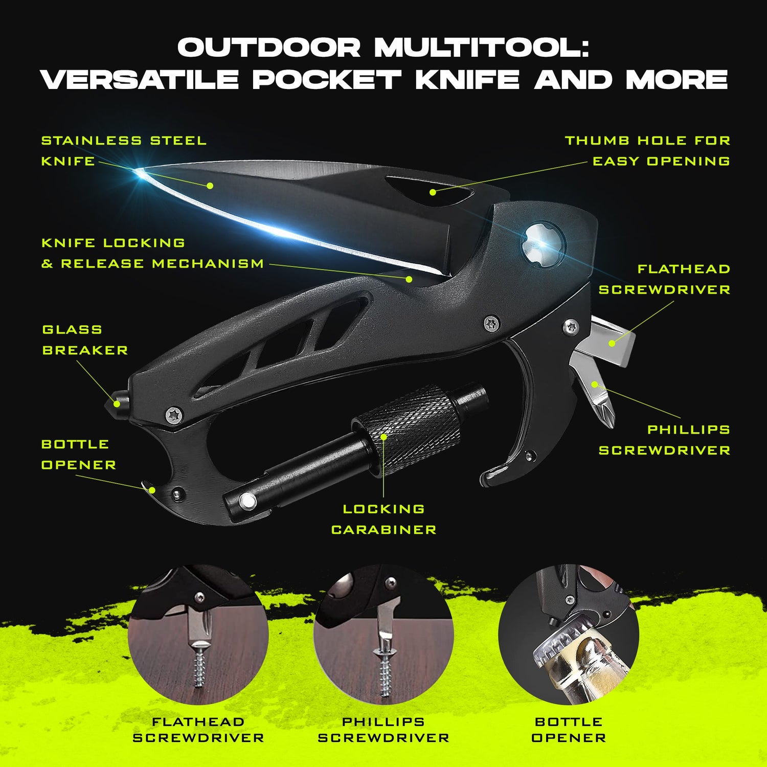 2-Pack Carabiner Knives