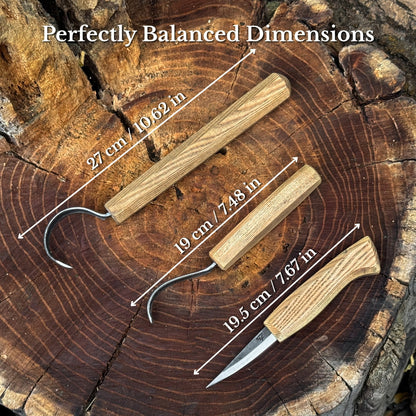 3-Piece Carving Knife Set for Spoon Carving