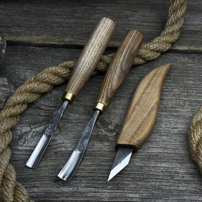 3-Piece Carving Set – Detail Gouges &amp; Whittling Knife