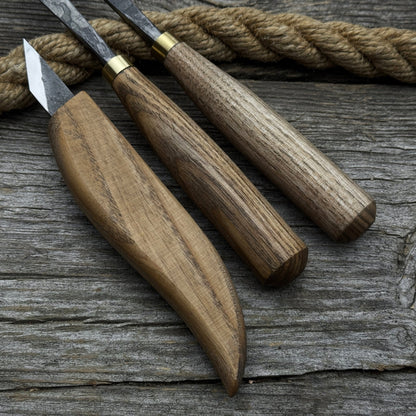 3-Piece Carving Set – Detail Gouges &amp; Whittling Knife
