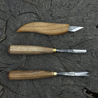 3-Piece Carving Set – Detail Gouges &amp; Whittling Knife