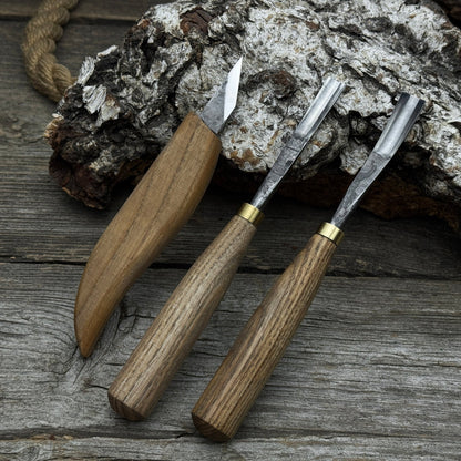 3-Piece Carving Set – Detail Gouges &amp; Whittling Knife