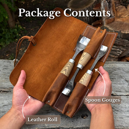3-Piece Spoon Bent Gouge Set