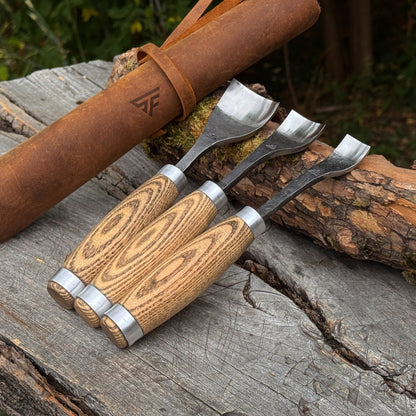 3-Piece Spoon Bent Gouge Set