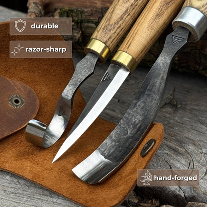 3-Piece Spoon Carving Tool Set