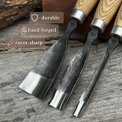 3-Piece Straight Rounded Chisel Set