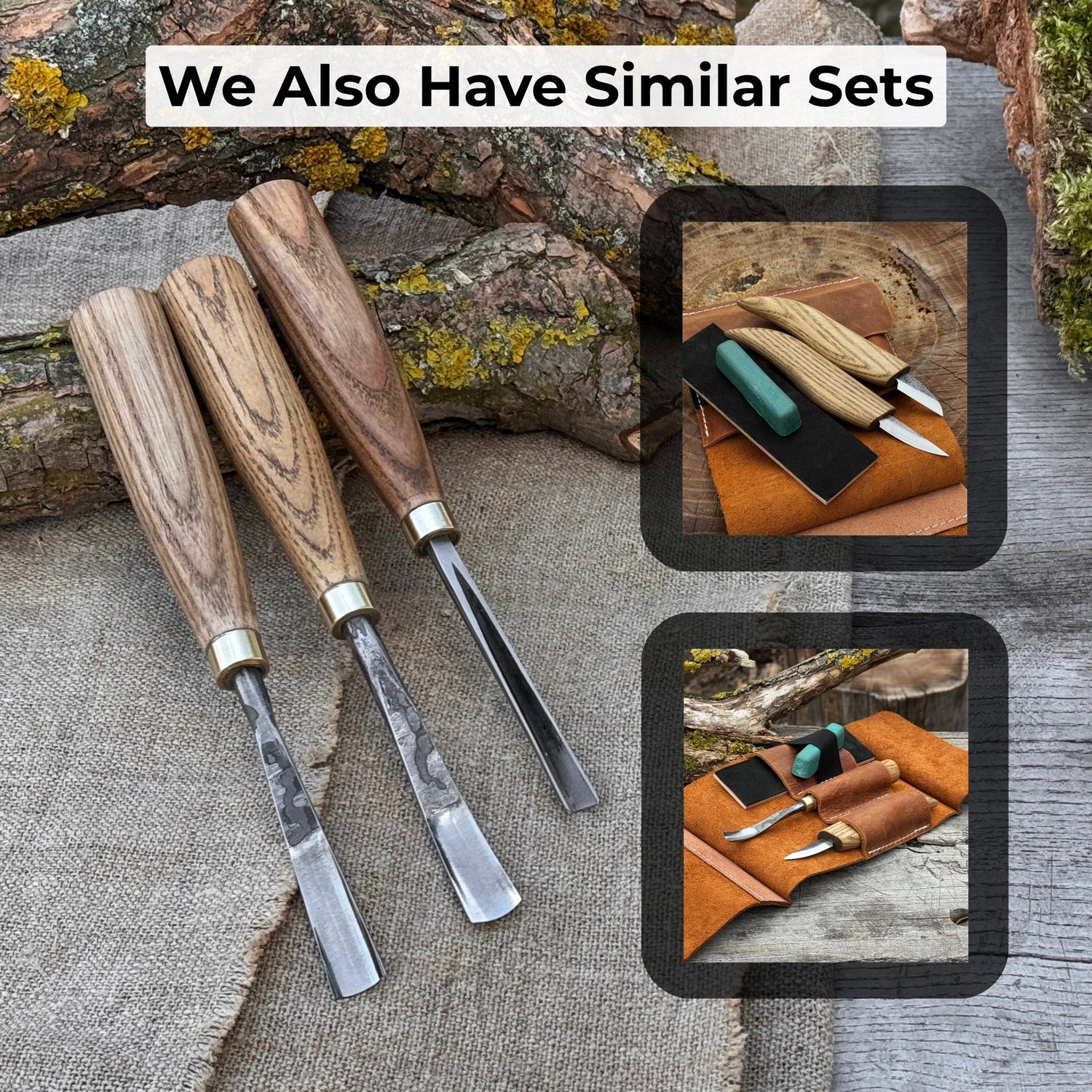 3-Piece Wood Carving Chisel &amp; Gouge Set