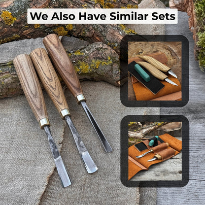 3-Piece Wood Carving Chisel &amp; Gouge Set