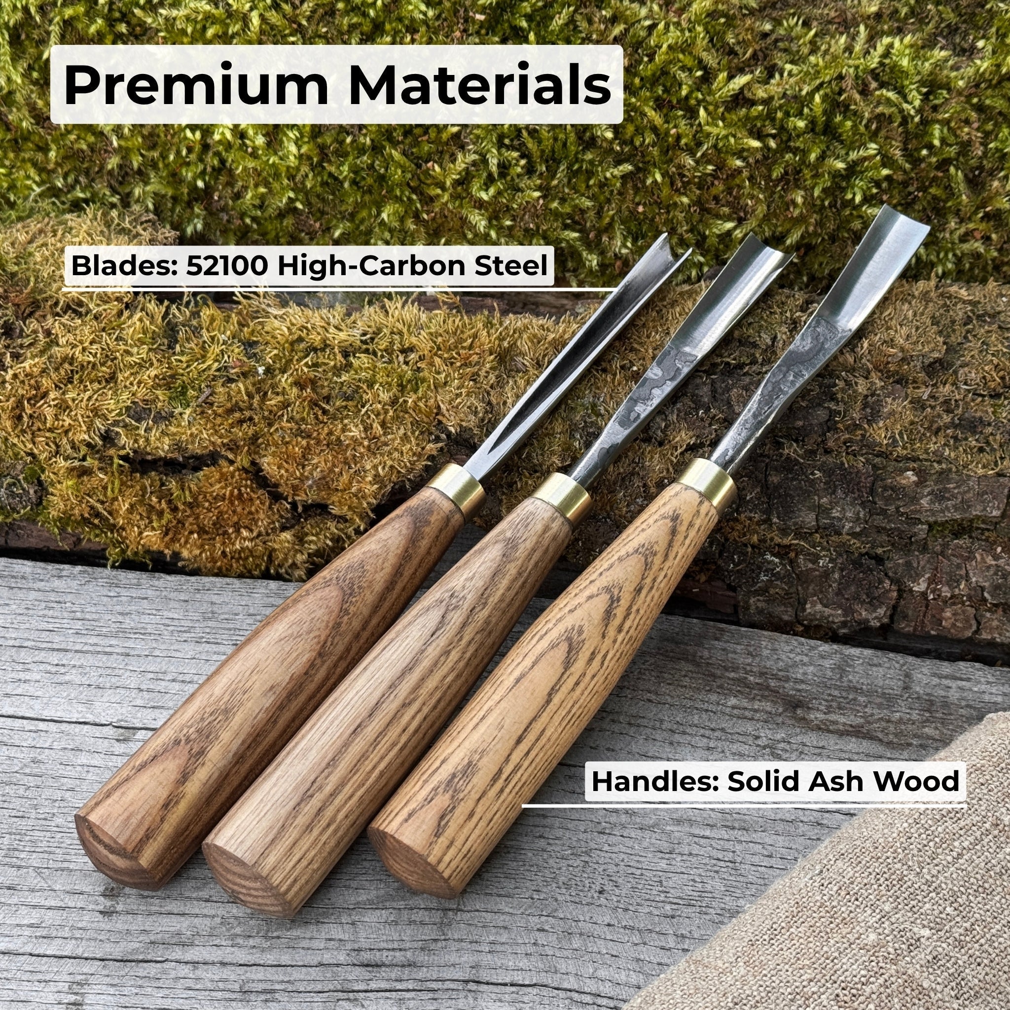 3-Piece Wood Carving Chisel &amp; Gouge Set