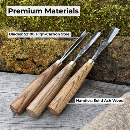 3-Piece Wood Carving Chisel &amp; Gouge Set