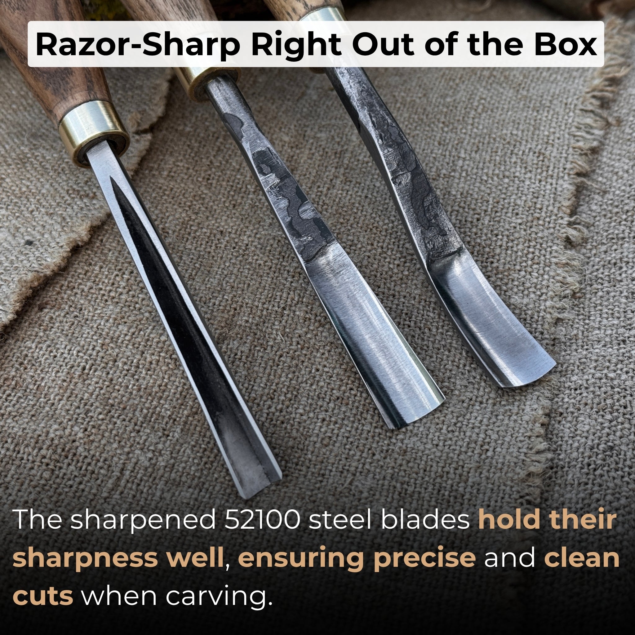 3-Piece Wood Carving Chisel &amp; Gouge Set
