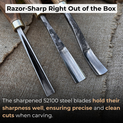 3-Piece Wood Carving Chisel &amp; Gouge Set