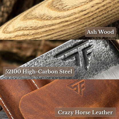3-Piece Wood Carving Knife Set – Whittling Knife, Hook Knife &amp; Leather Strop