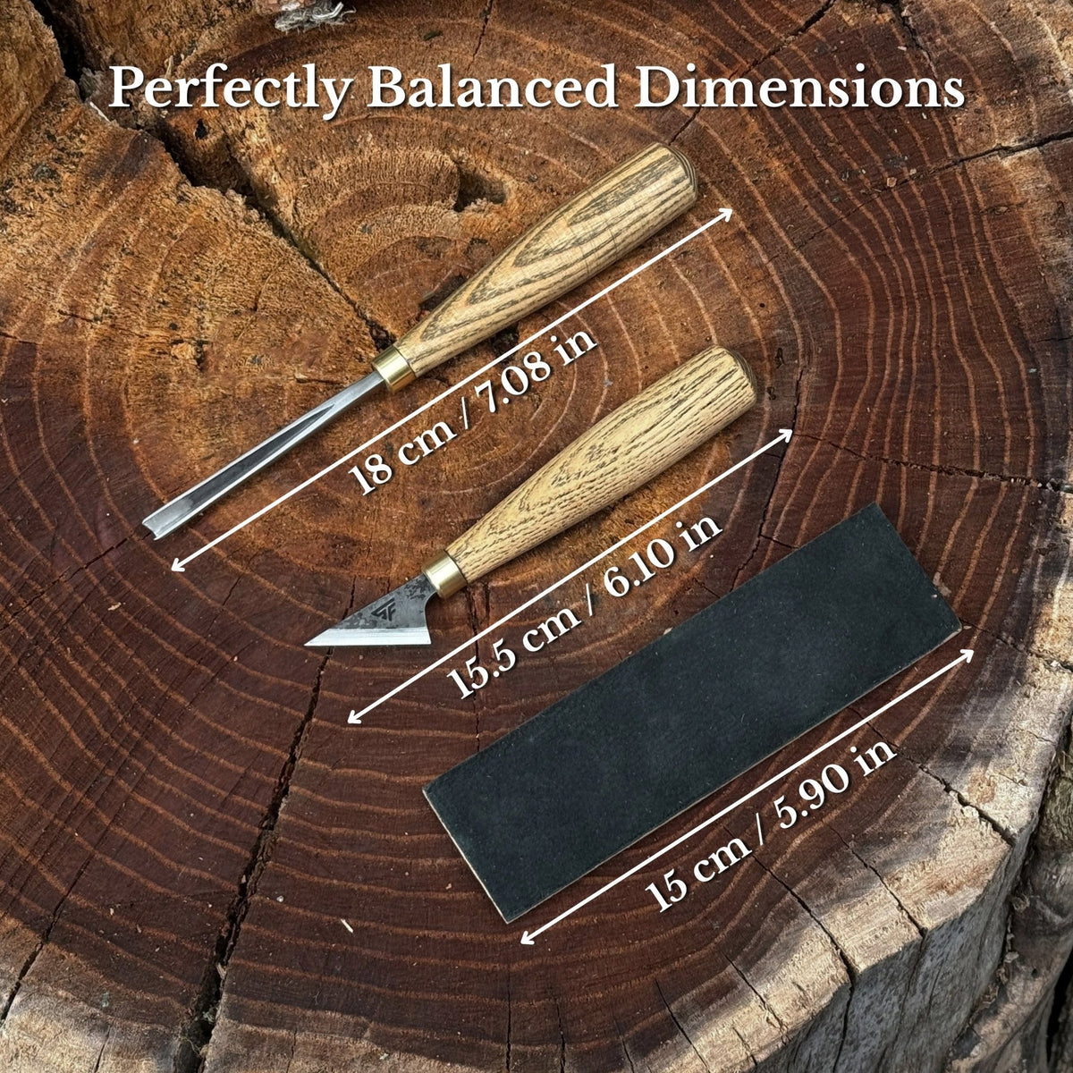 3-Piece Wood Carving Tool Set with Leather Case