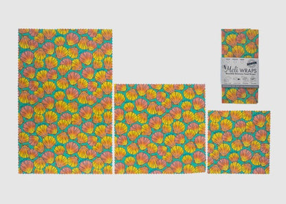 Beeswax Food Wrap - Sunrise Shell Print