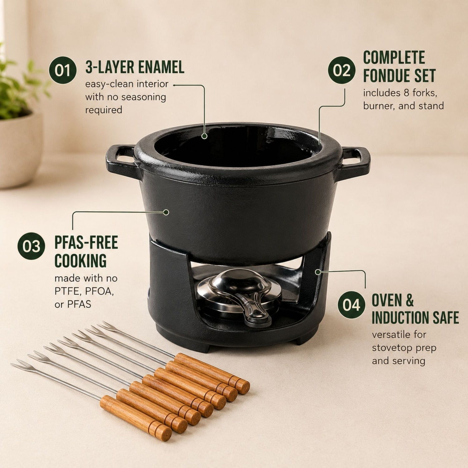 Fondue Set — 8-Piece, 2 Qt.