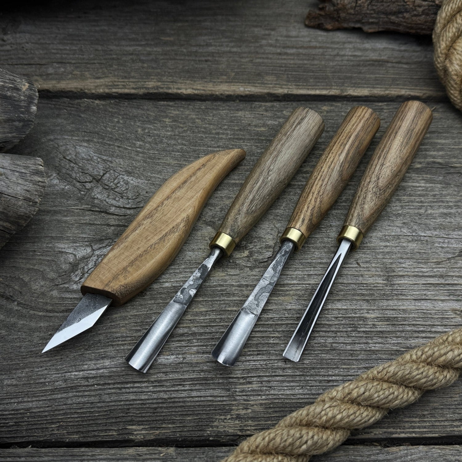 4-Piece Carving Knife, Chisel &amp; Gouge Set