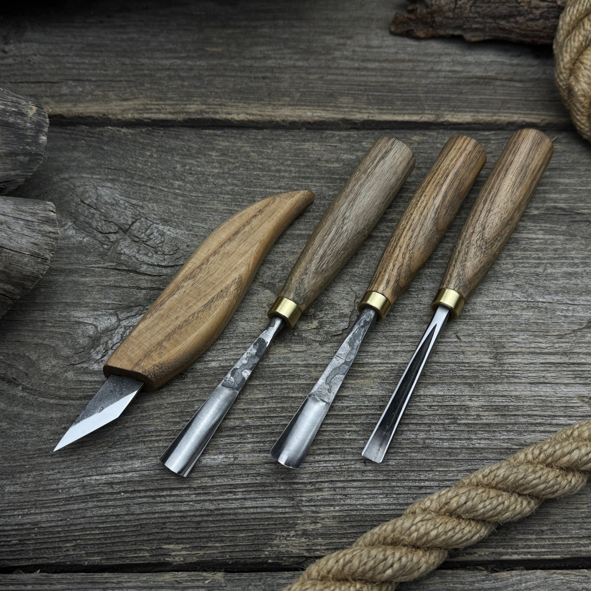 4-Piece Carving Knife, Chisel &amp; Gouge Set