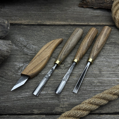 4-Piece Carving Knife, Chisel &amp; Gouge Set