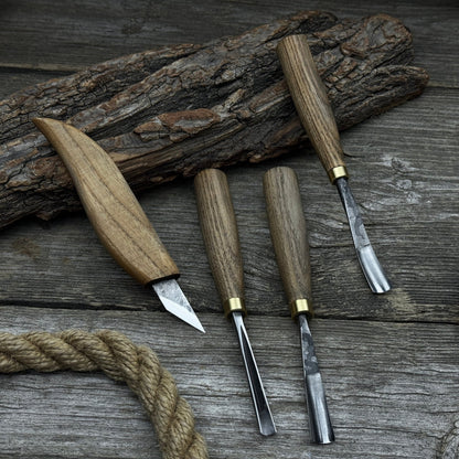 4-Piece Carving Knife, Chisel &amp; Gouge Set