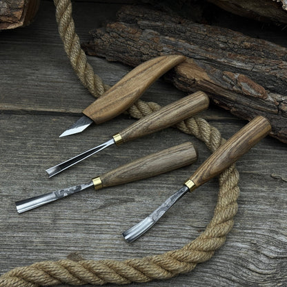 4-Piece Carving Knife, Chisel &amp; Gouge Set
