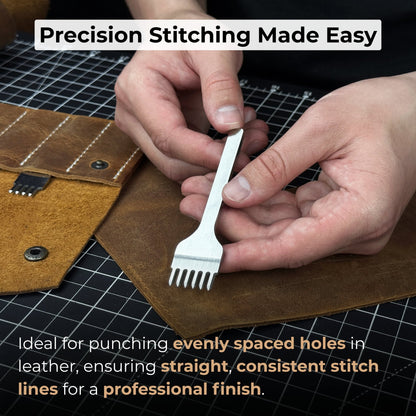 4-Piece Diamond Style Leather Pricking Iron and Leather Nylon Hammer