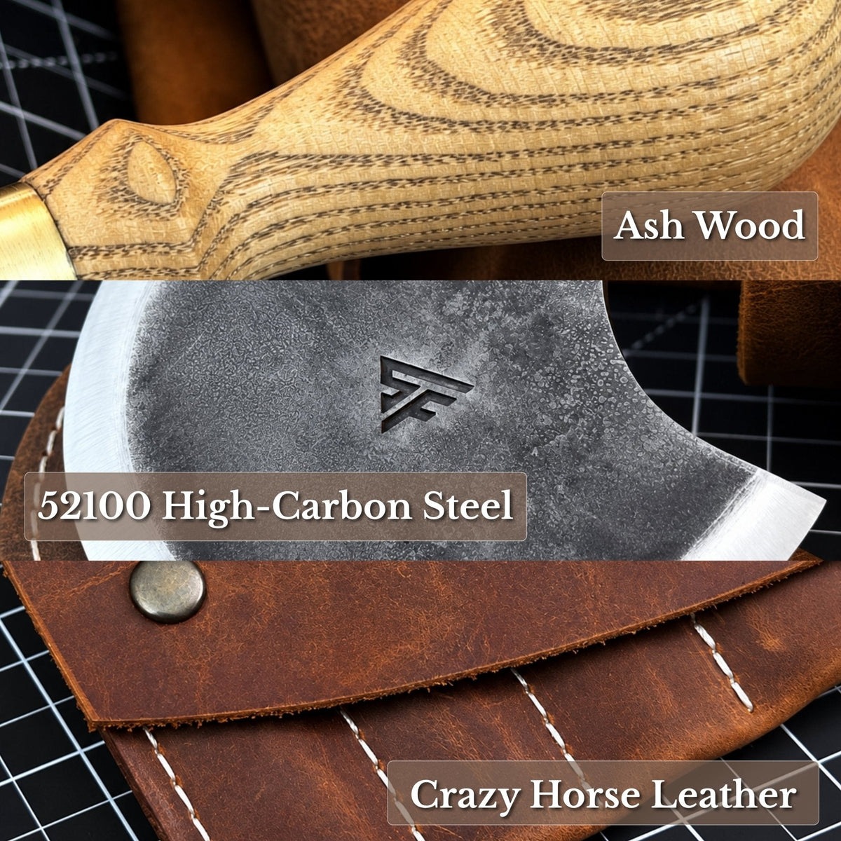 4-Piece Leatherworking Tool Set with Leather Sheaths