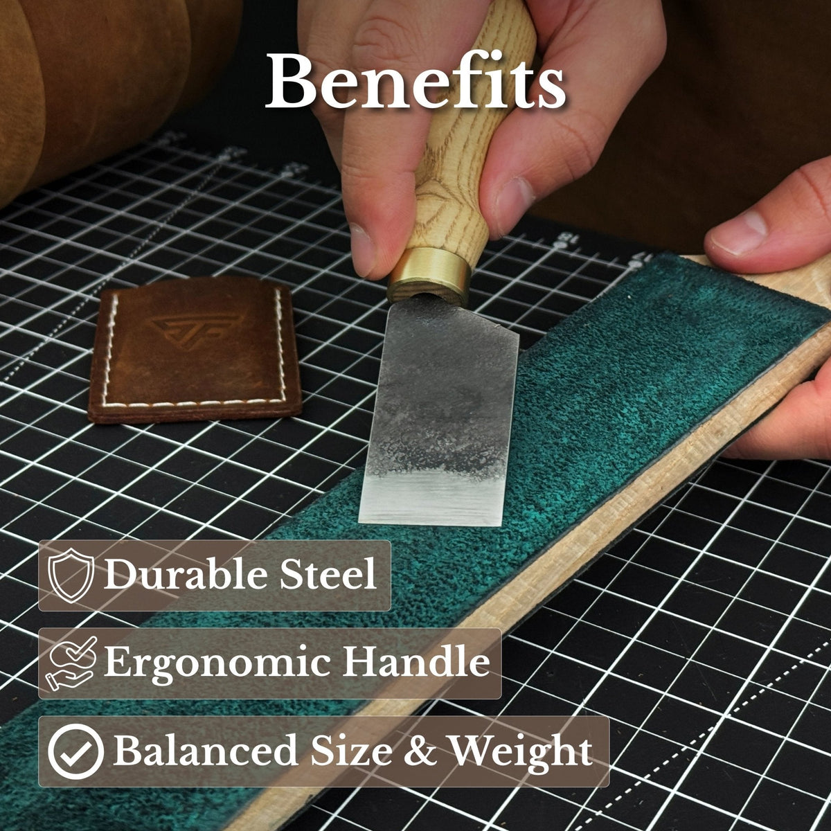 4-Piece Leatherworking Tool Set with Leather Sheaths