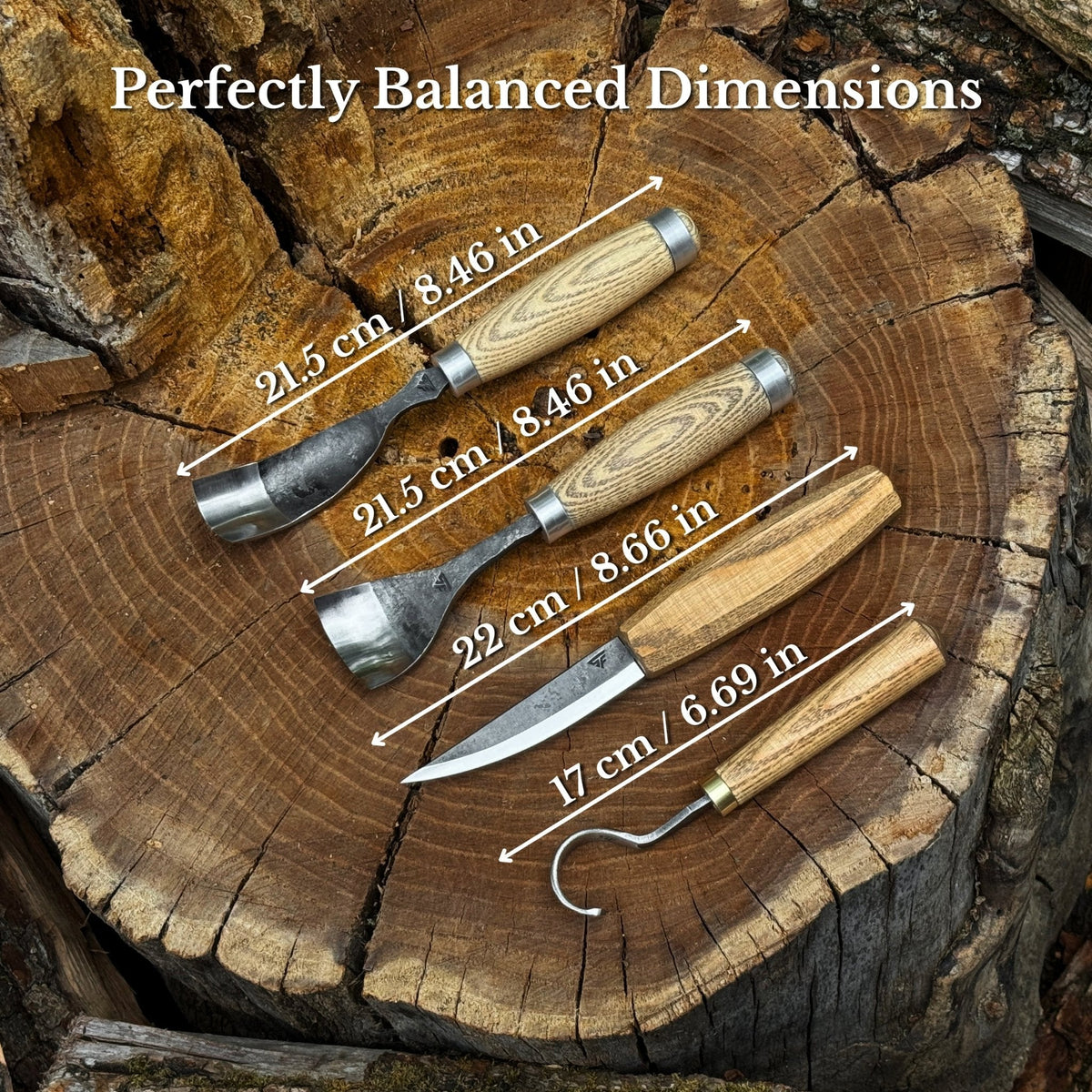 4-Piece Spoon Carving Tool Set with Leather Roll