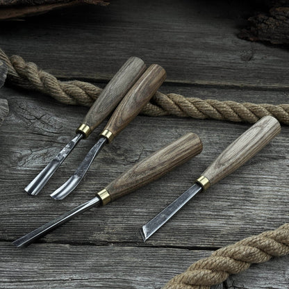 4-Piece Wood Carving Chisel &amp; Gouge Set