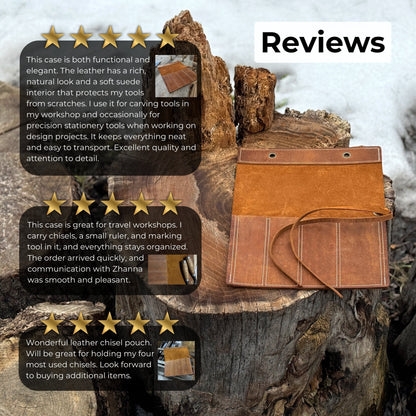 4 Pocket Leather Chisel Roll