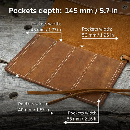 4 Pocket Leather Chisel Roll