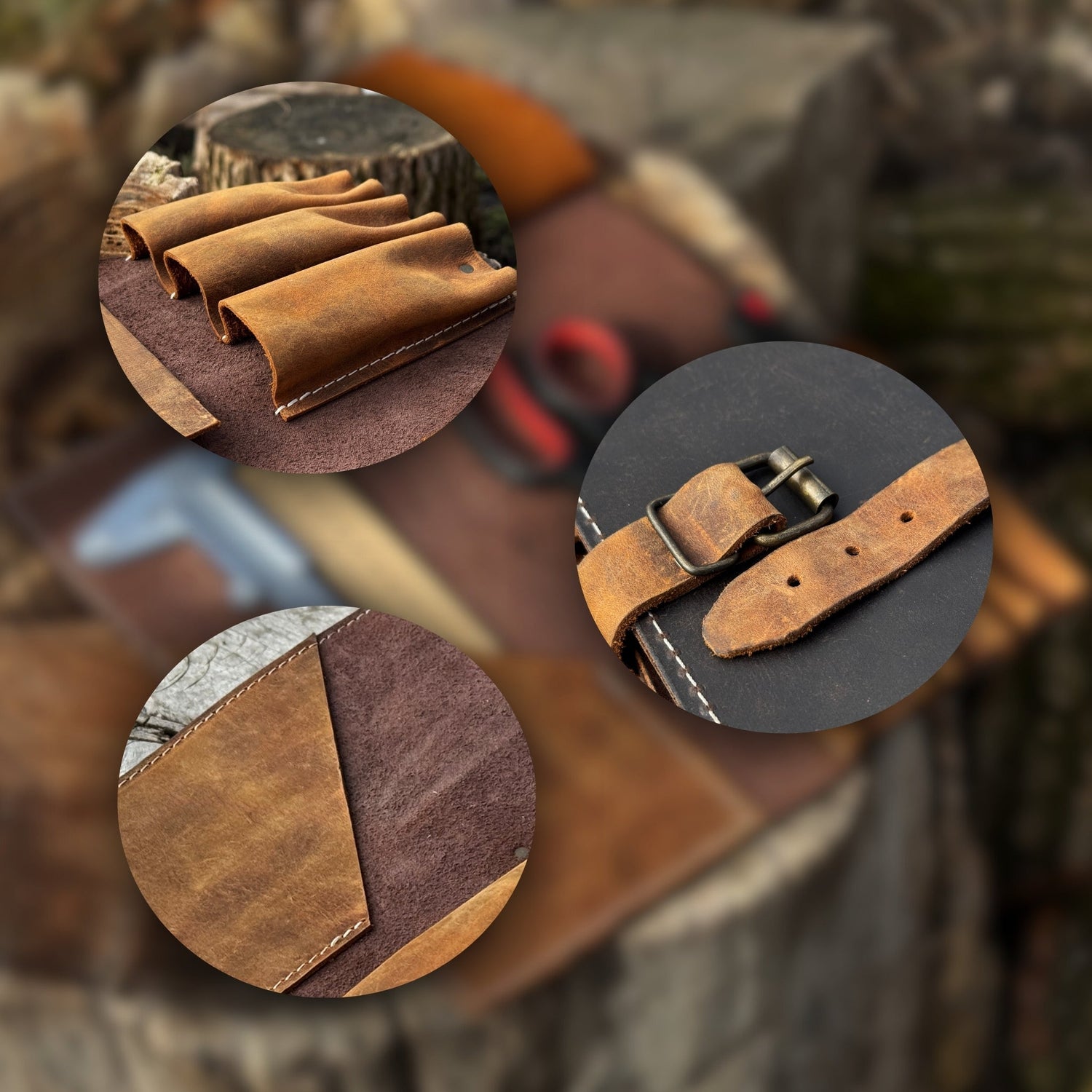4 Pocket Leather Tool Roll for Carving Tools
