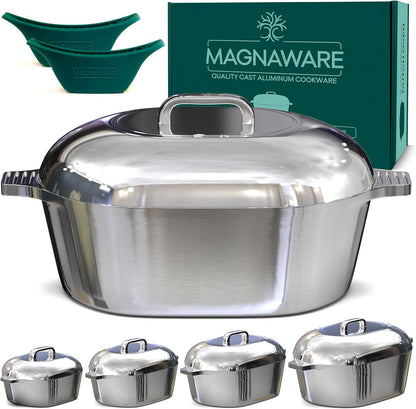 Ultimate Oval Collection - 4-Piece Cast Aluminum Oval Dutch Oven Set Includes 11", 13", 15" &amp; 18" Ovals