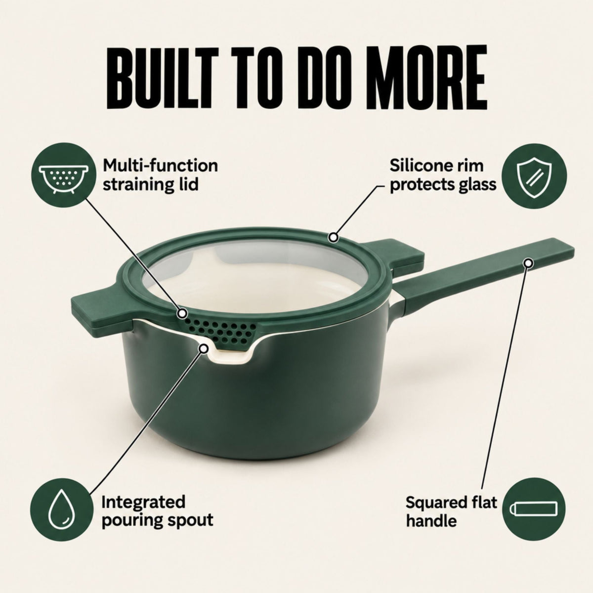 Stackable Nonstick Cookware Set, 5-Piece